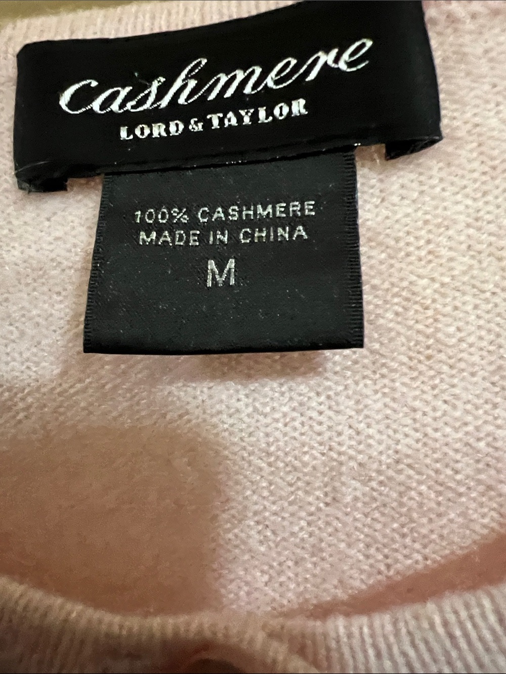 Lord & Taylor Pale Pink Cashmere Button Cardigan - Picture 3 of 3